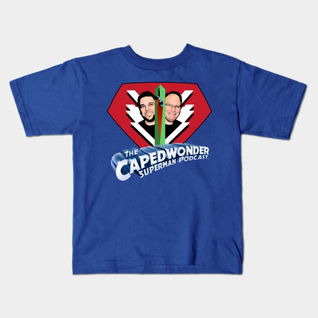 CapedWonder Podcast logo 2 Kids T-Shirt by CapedWonder Treasures